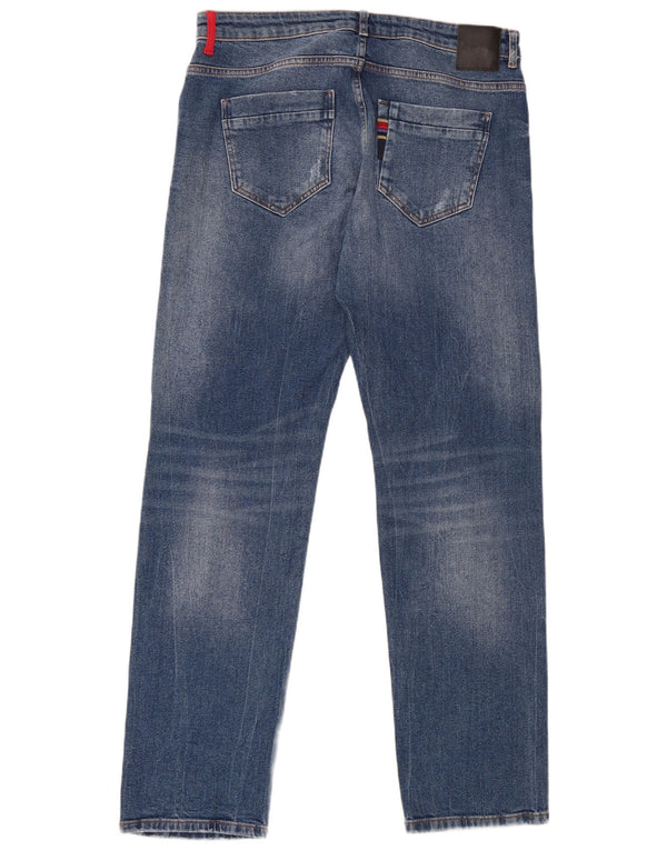 Desigual Mens Distressed Straight Farmer W36 L32 kék pamut