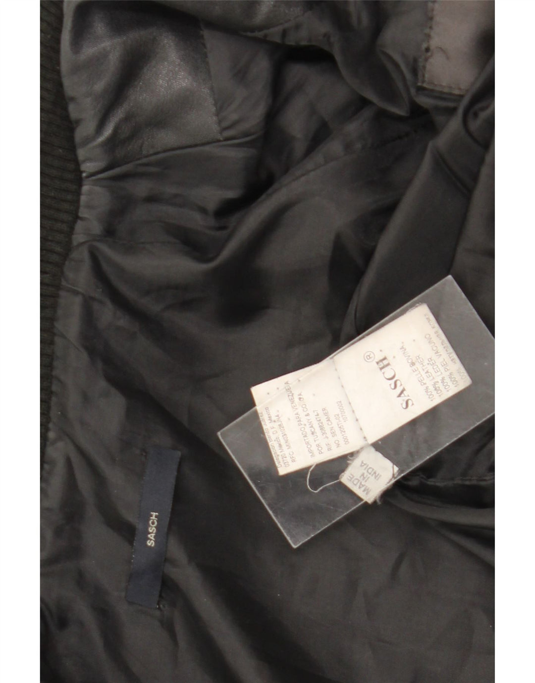 Sasch Damen Crop Lederjacke UK 14 Medium Schwarz