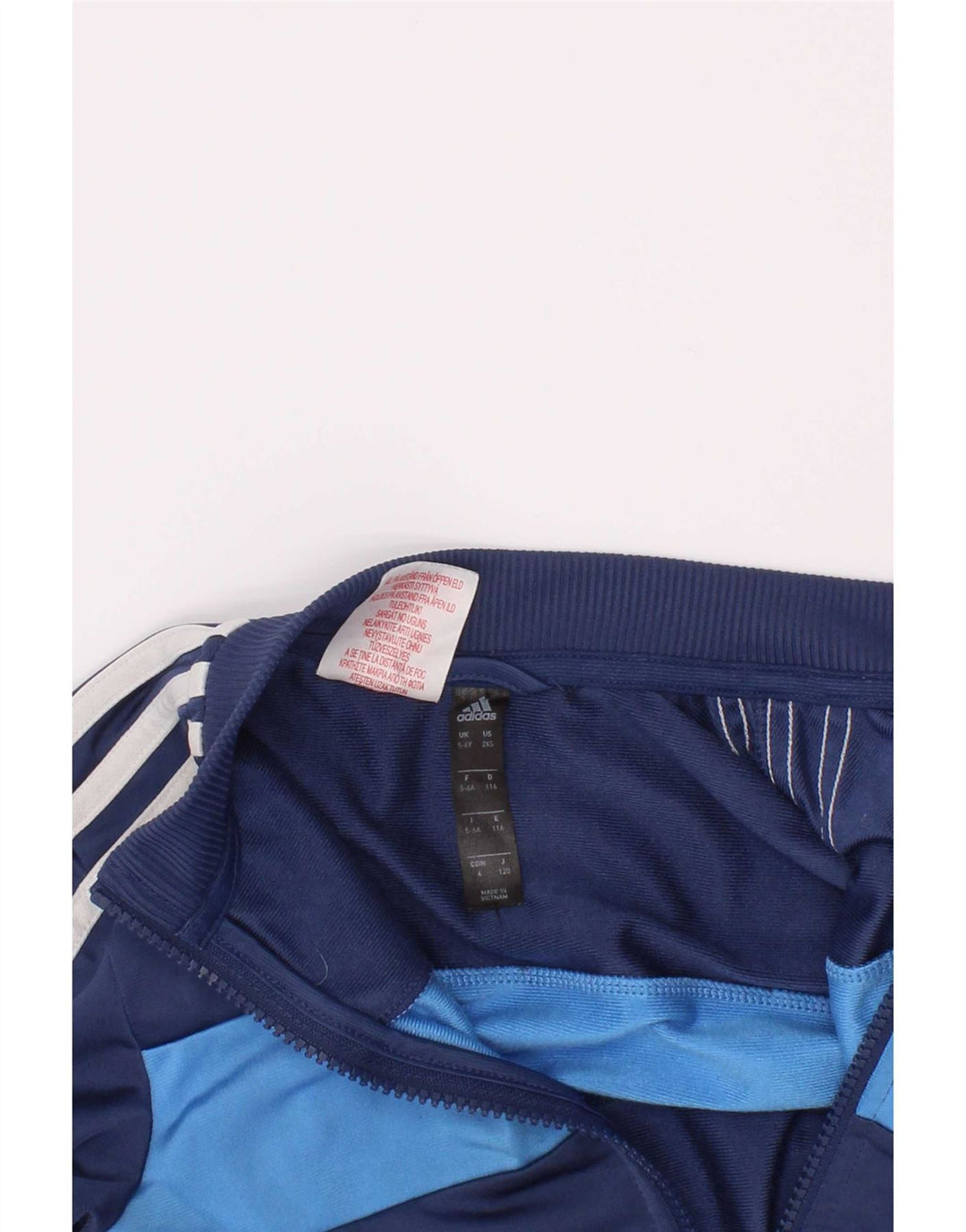 Adidas Jungen-Trainingsanzug-Top-Jacke, 5–6 Jahre, marineblaues Farbblock-Polyester
