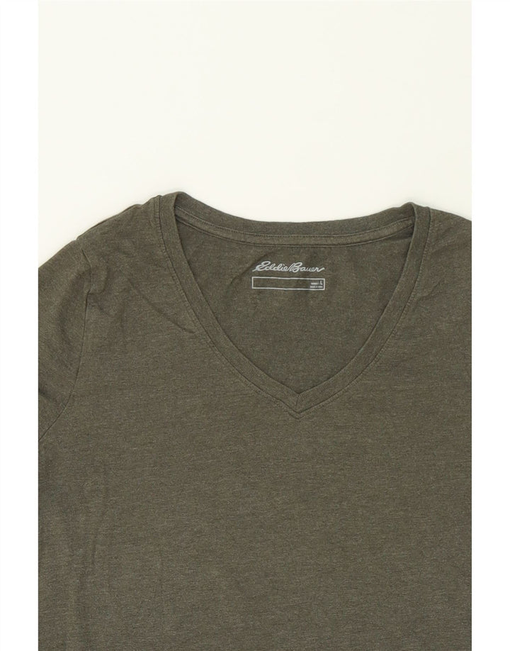 EDDIE BAUER Womens Top Long Sleeve UK 16 Large Khaki Vintage Eddie Bauer and Second-Hand Eddie Bauer from Messina Hembry 