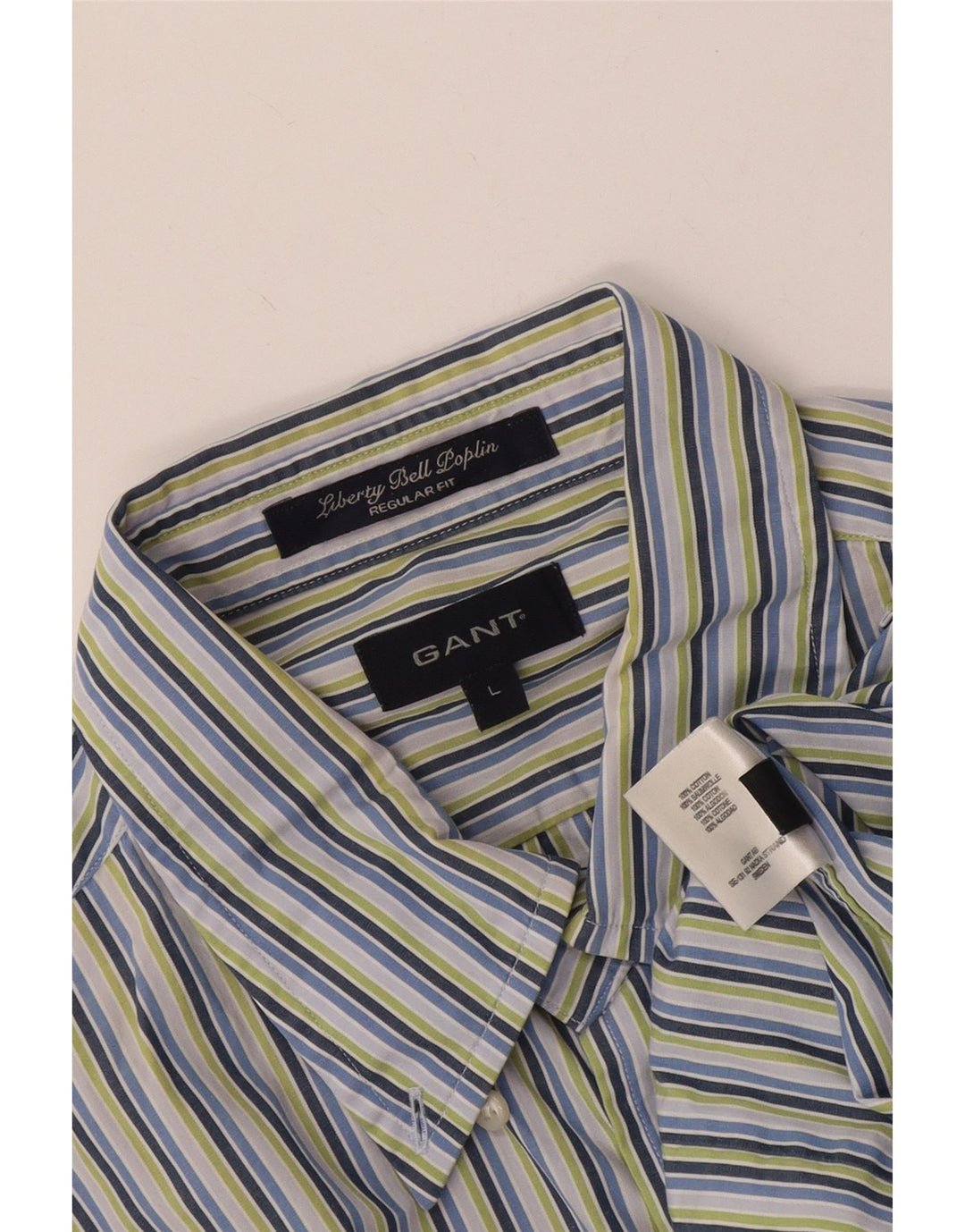 Gant Mens Regular Fit Shirt Large Blue Striped Cotton