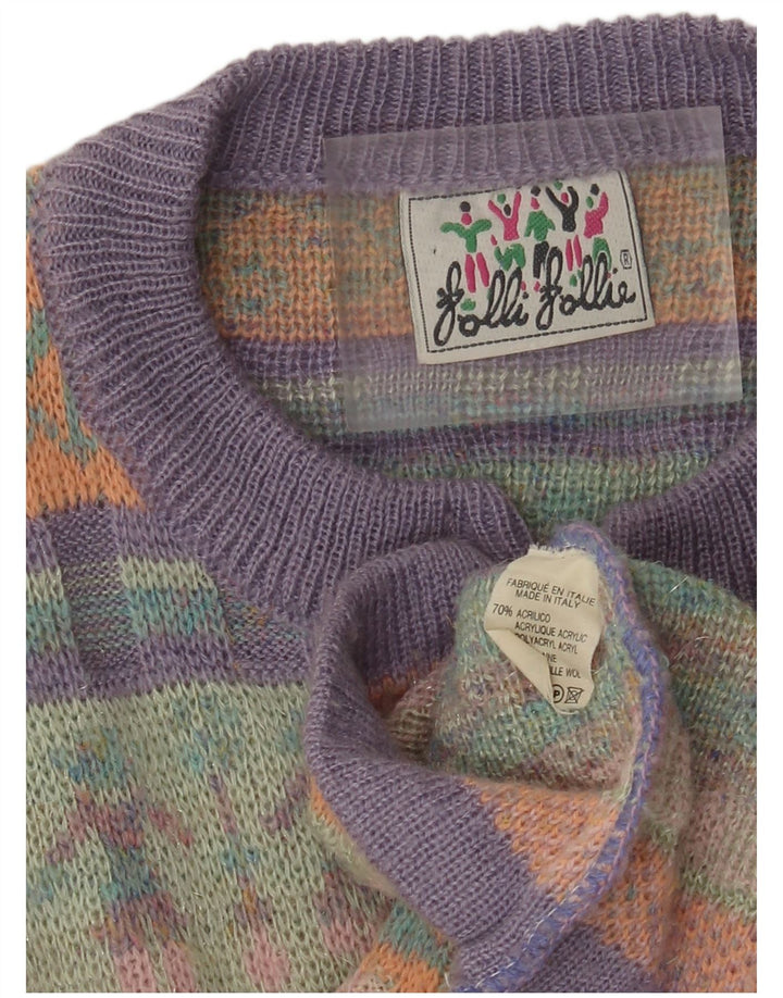 Vintage Womens Cardigan Sweater UK 12 Medium Multicoloured Fair Isle