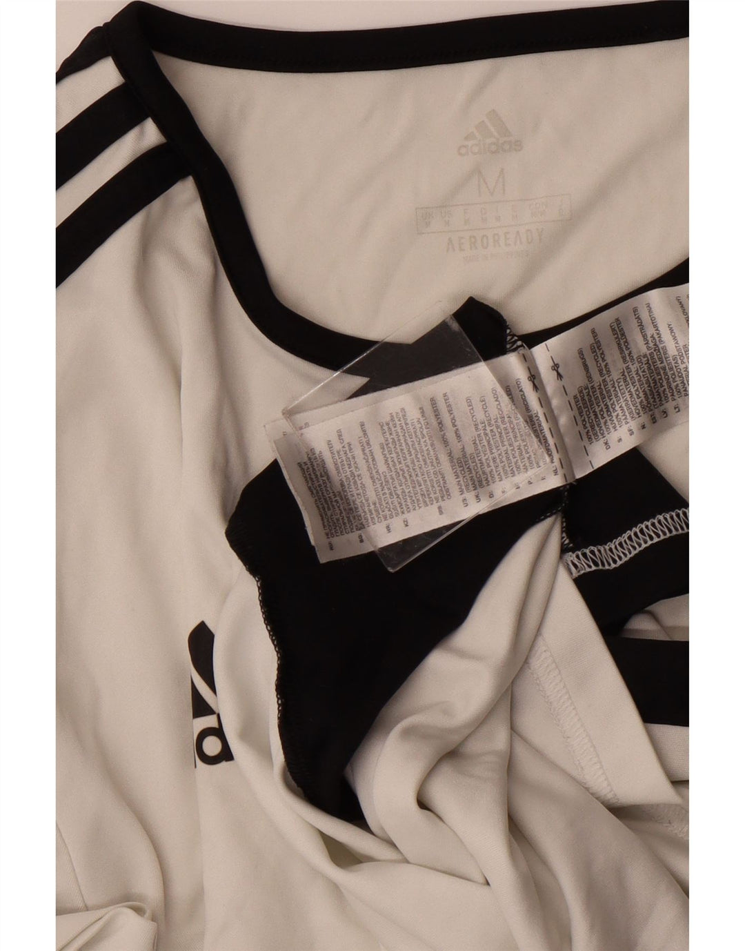 ADIDAS Mens Aeroready T-Shirt Top Medium White Colourblock Polyester