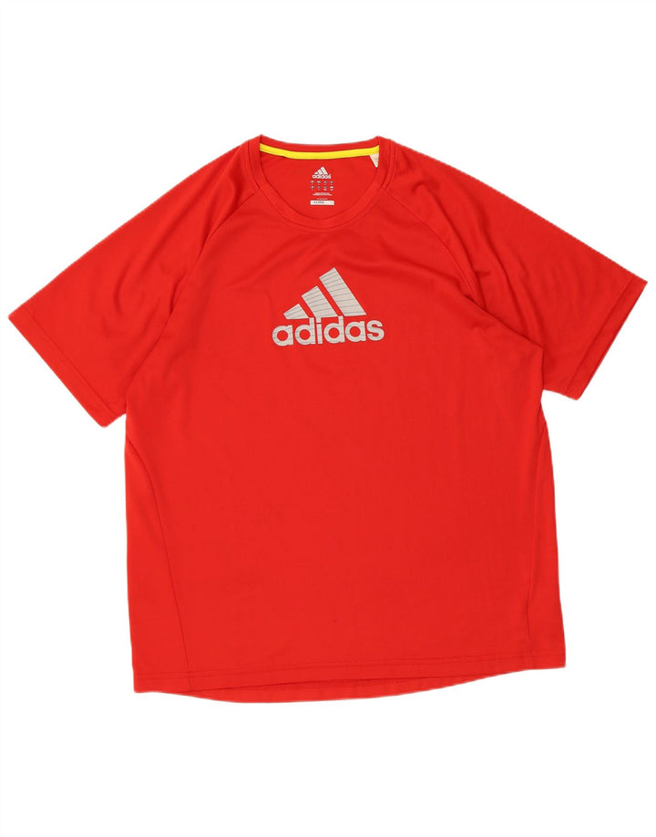 ADIDAS Mens Climalite Graphic T-Shirt Top Large Red Polyester