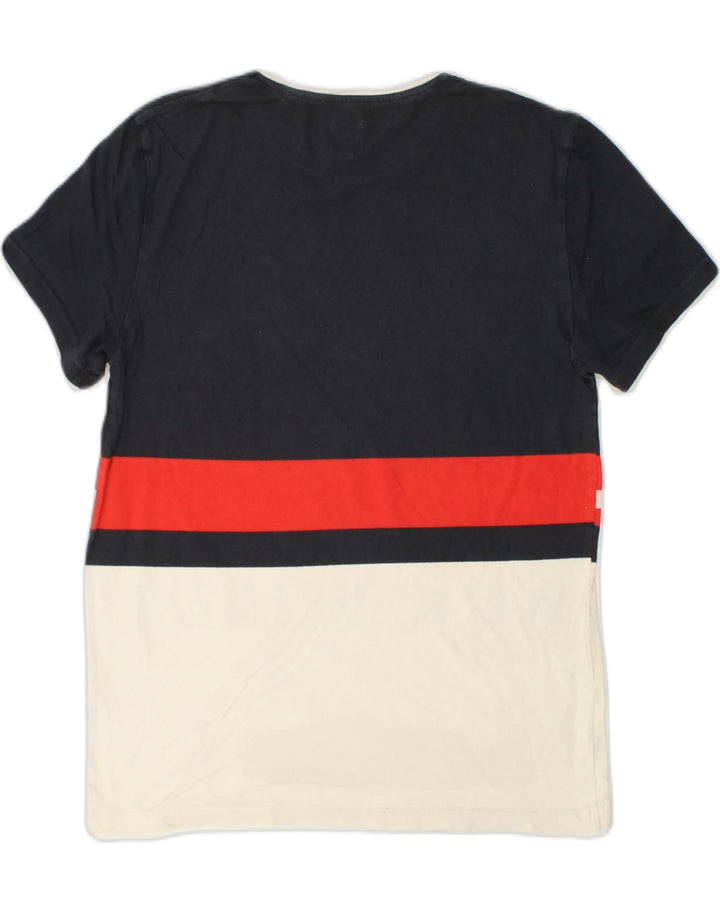 JACK WILLS Mens Graphic T-Shirt Top Small Navy Blue Colourblock Cotton | Vintage Jack Wills | Thrift | Second-Hand Jack Wills | Used Clothing | Messina Hembry 