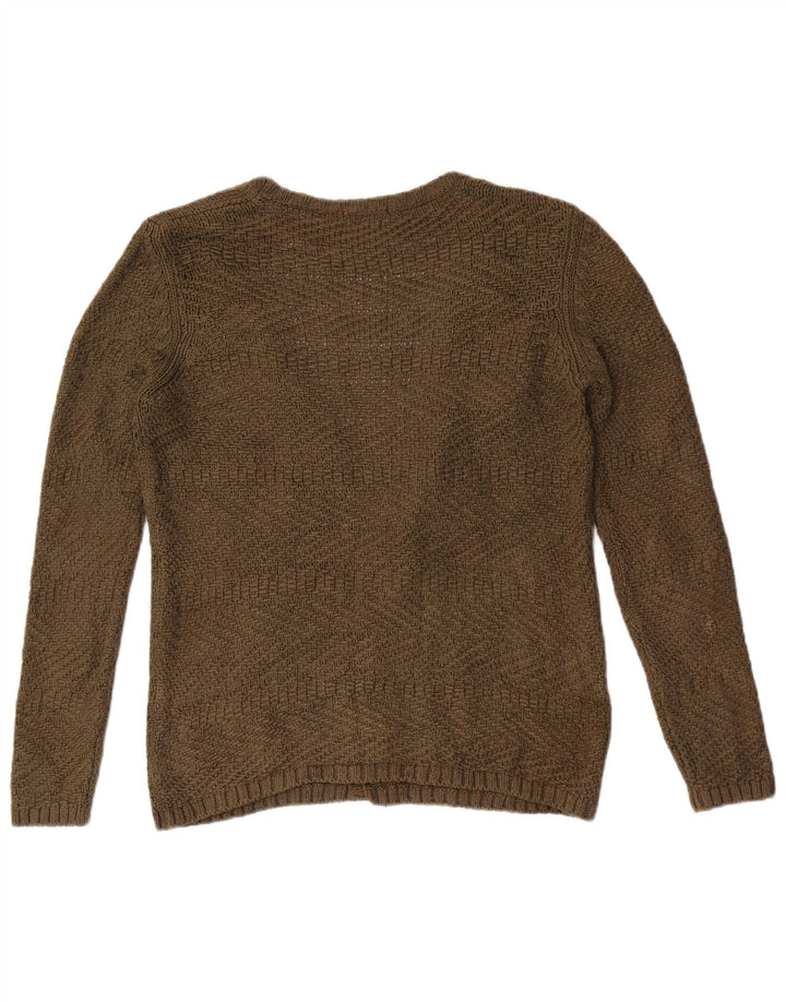 Massimo Dutti Maglione cardigan aperto da donna UK 12 Medio Cachi