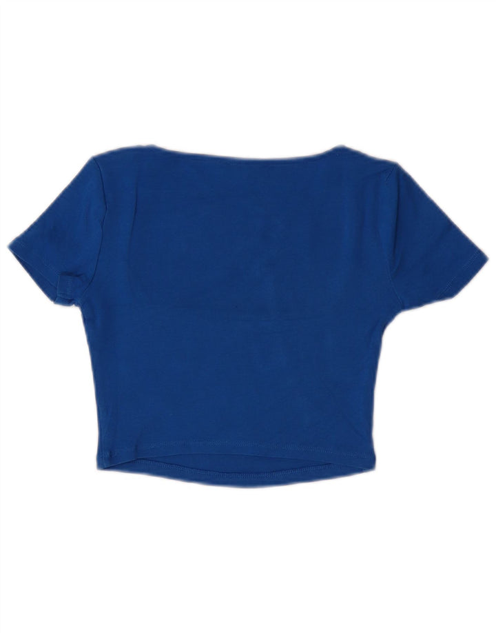 Top corto da donna Zara UK 12 blu medio