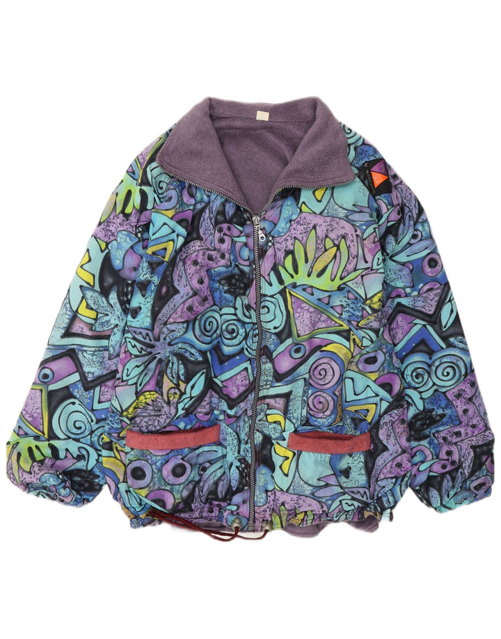 Veste coupe-vent vintage pour hommes UK 38 Moyen Géométrique Multicolore