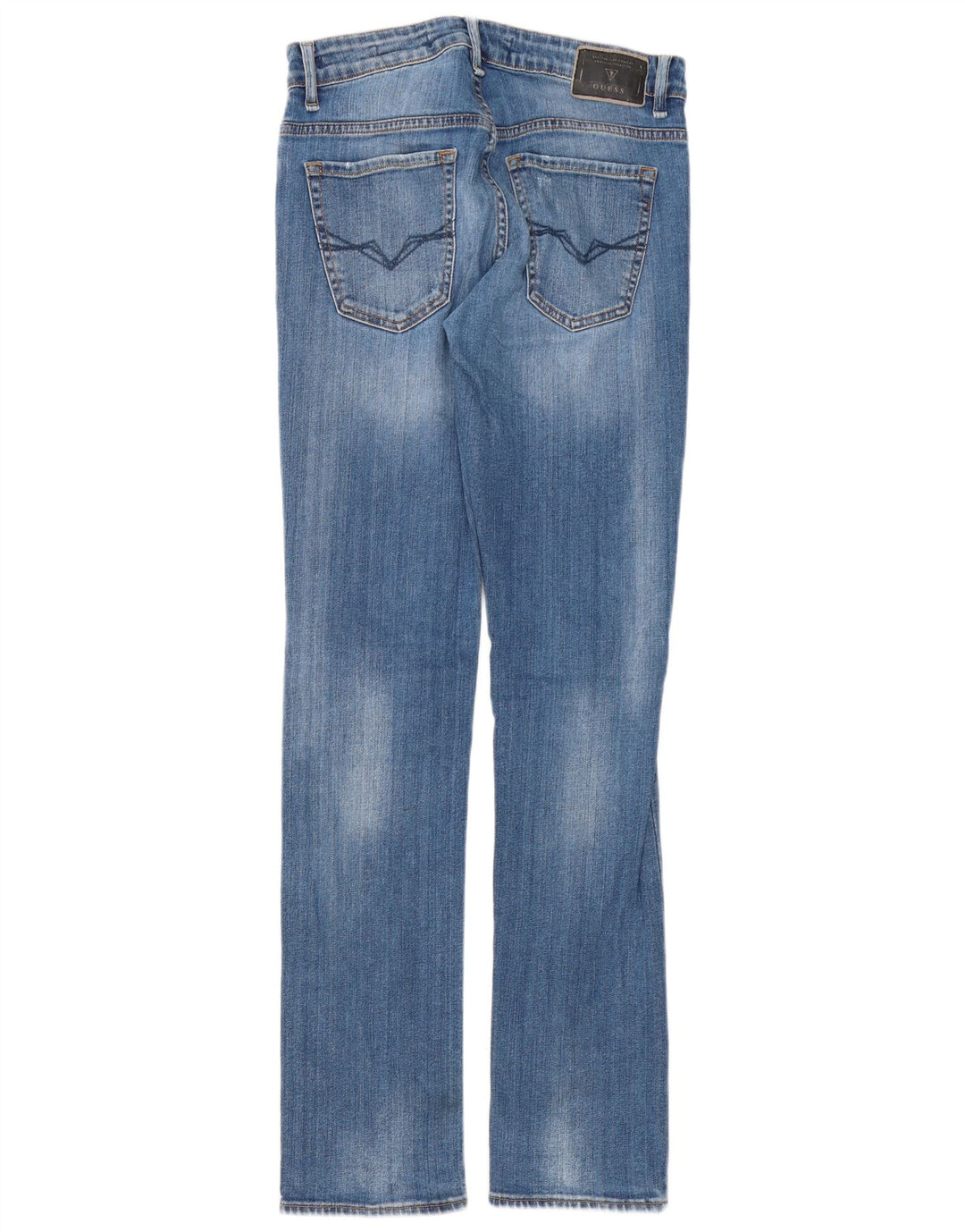 Guess Mens Slim Jeans W30 L34 Blue Cotton