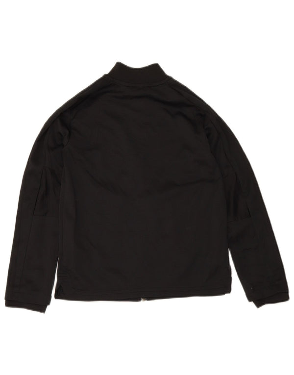 Adidas Boys Tracksuit Top Jacket 7-8 Years Black Polyester