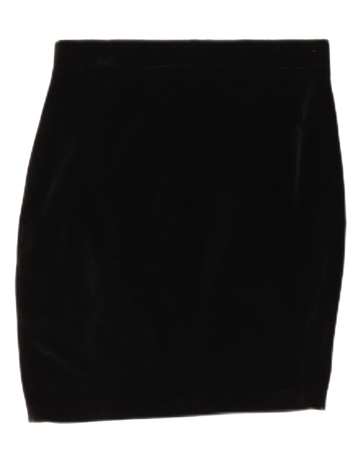 VINTAGE Womens Pencil Skirt  W30 Medium Black Cotton Vintage Vintage and Second-Hand Vintage from Messina Hembry 