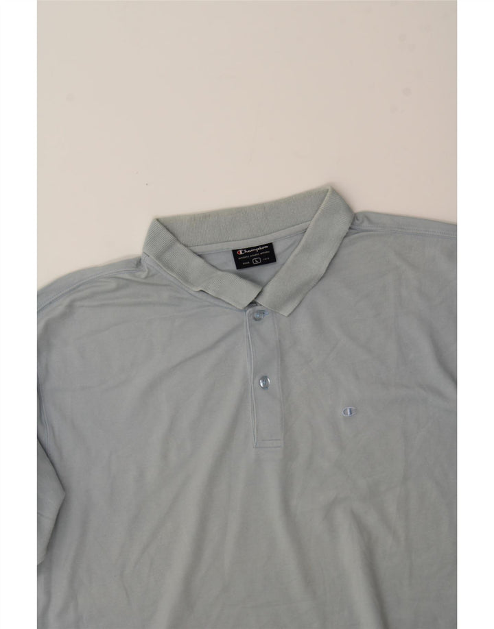 CHAMPION Mens Polo Shirt Large Blue Cotton Vintage Champion and Second-Hand Champion from Messina Hembry 