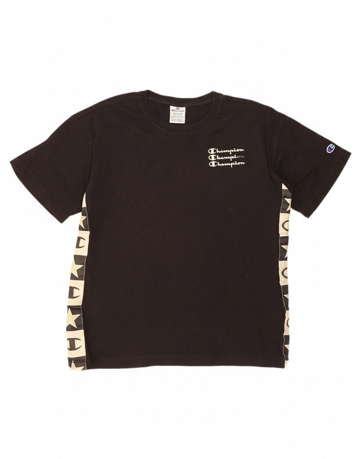 CHAMPION Womens Graphic T-Shirt Top UK 14 Medium Black