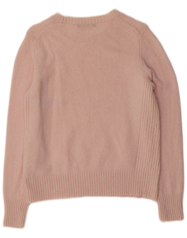 Marks & Spencer Dame Boat Neck Jumper Sweater UK 14 Medium Pink Uld
