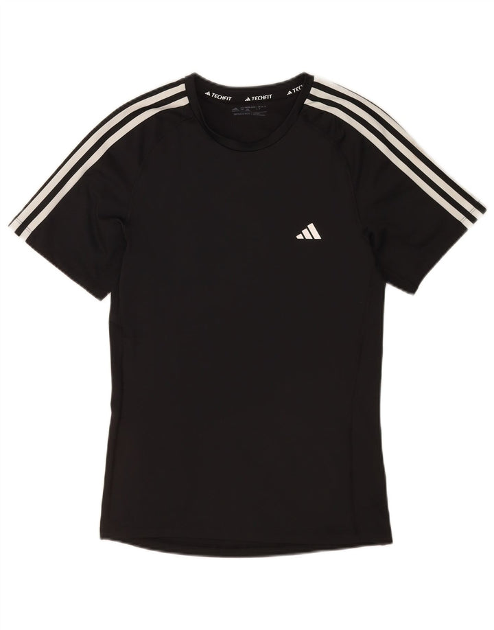 Adidas Mens Tech Fit T-Shirt Top Medium Black Polyester