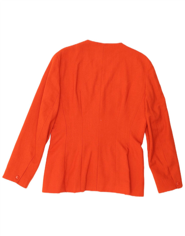 PLANET Giacca blazer a 3 bottoni da donna UK 12 Poliestere arancione medio