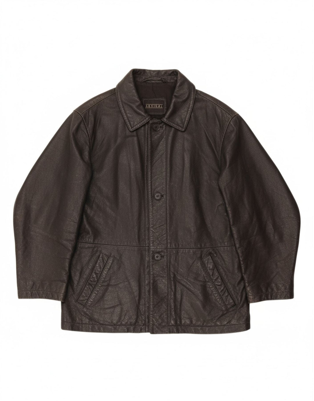 BARISAL Mens Leather Jacket IT 52 XL Black Leather