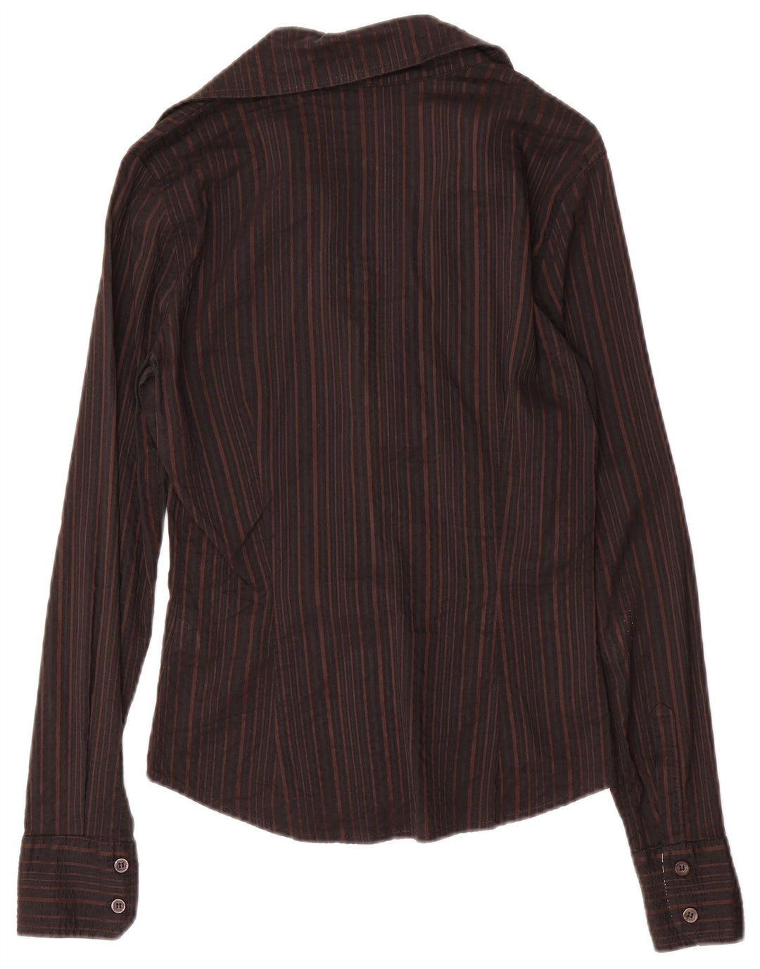 Guess By Marciano Womens Shirt IT 42 Medium Brown Striped
