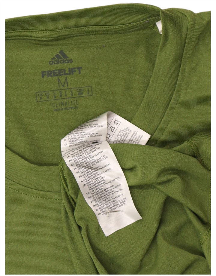 T-shirt Adidas Climalite da uomo Top in poliestere verde medio