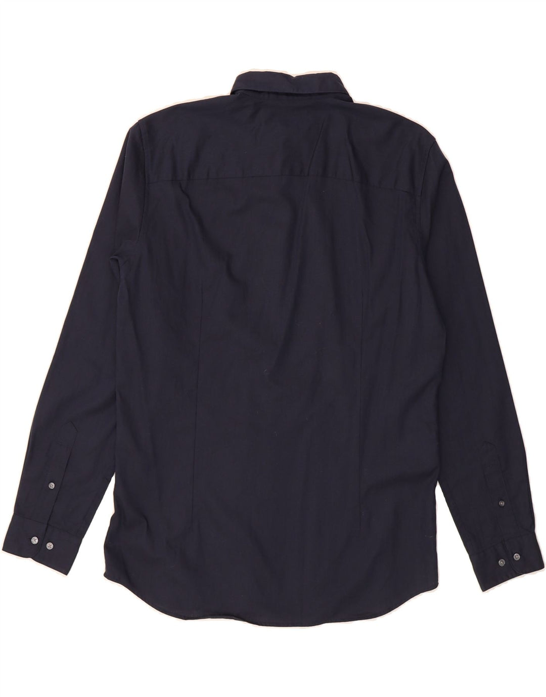 JACK & JONES Mens Slim Shirt Large Navy Blue Cotton Vintage Jack & Jones and Second-Hand Jack & Jones from Messina Hembry 