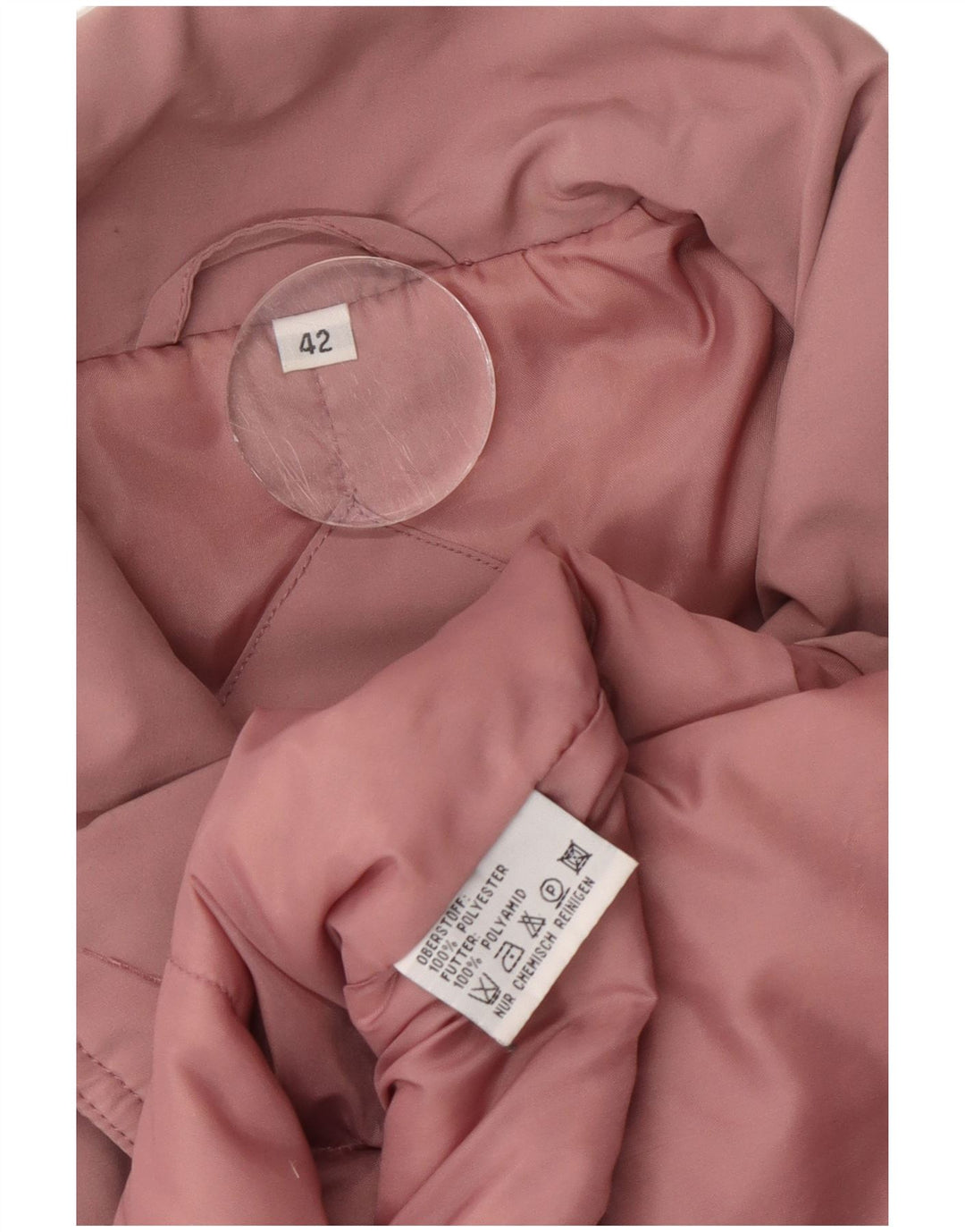 Vintage Womens Oversized Windbreaker Coat EU 42 Large Pink Polyester