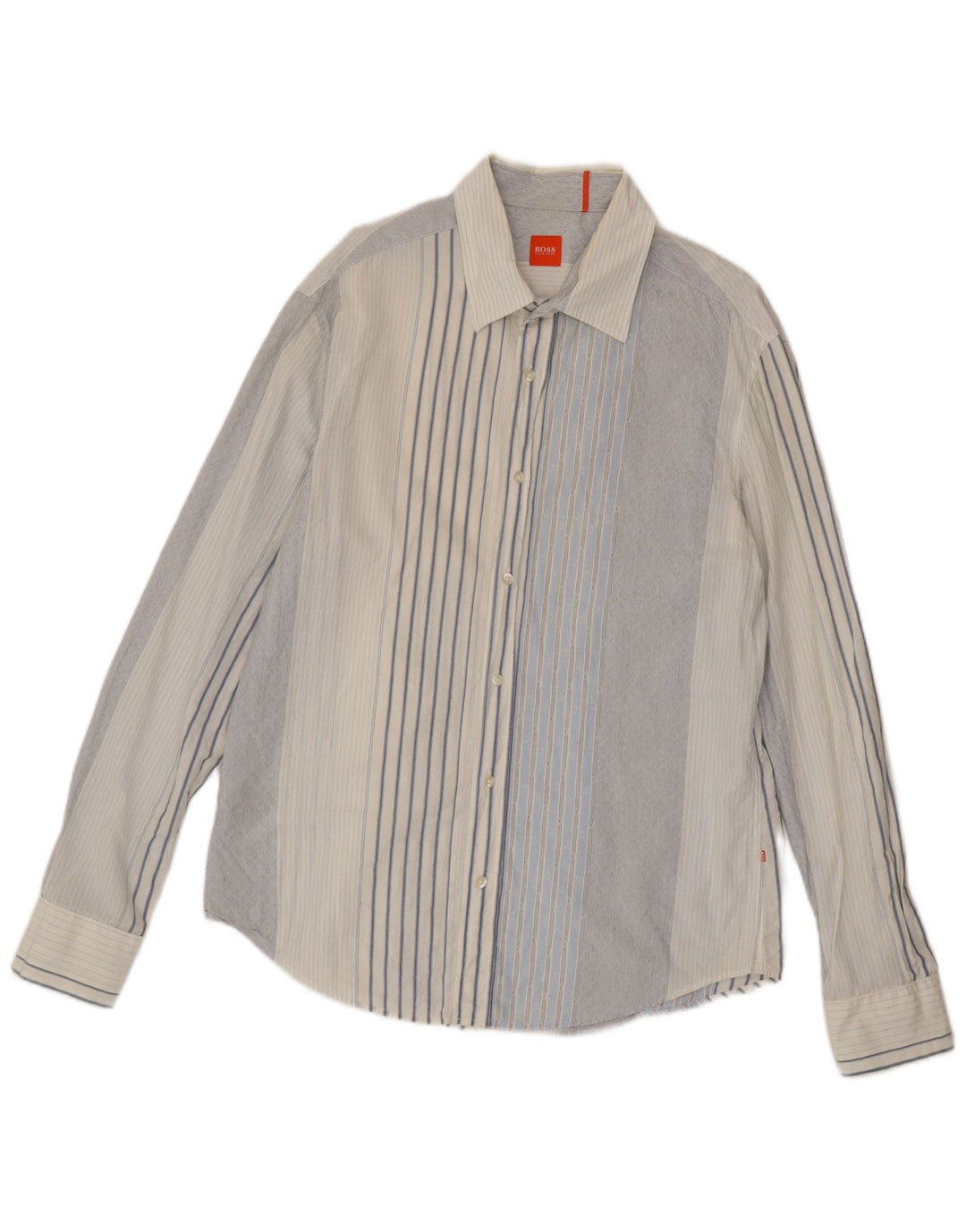 Hugo Boss Mens Shirt XL Blue Striped Cotton