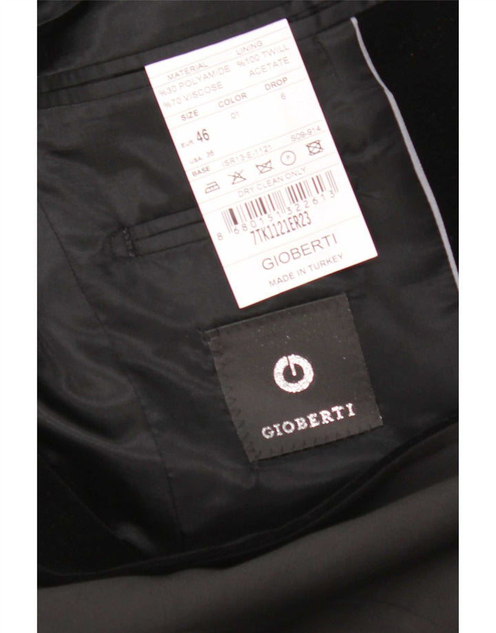 Gioberti Ανδρικό σακάκι σακάκι με 1 κουμπί EU 46 Small Black Viscose
