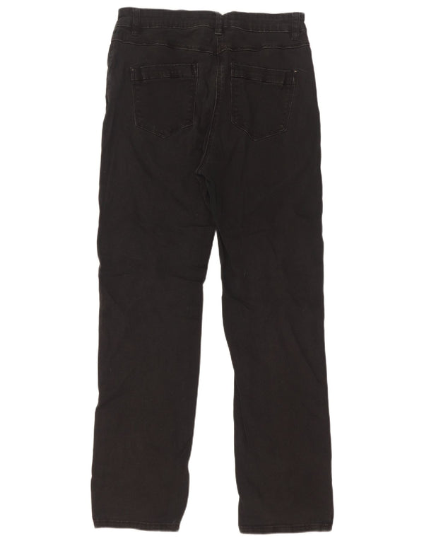 M&Co női magas derekú, egyenes farmernadrág UK 12 közepes W30 L30 fekete