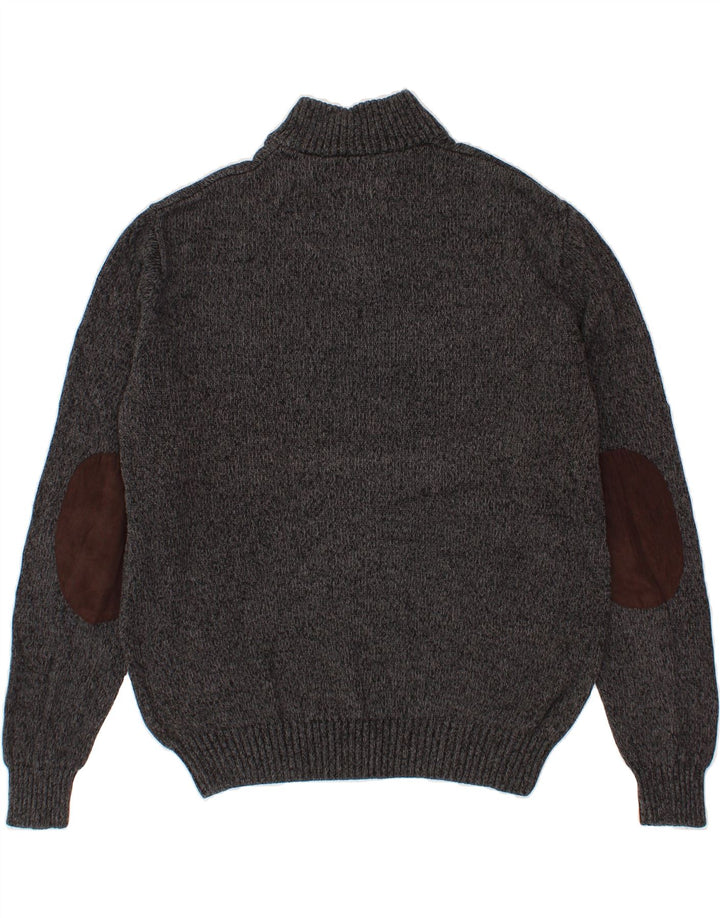 CHAPS Mens Button Neck Jumper Sweater Large Grey Cotton Vintage Chaps and Second-Hand Chaps from Messina Hembry 
