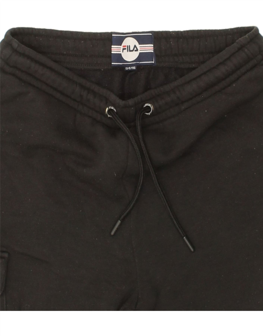 FILA Boys Cargo Tracksuit Trousers Joggers 13-14 Years Black Polyester Vintage Fila and Second-Hand Fila from Messina Hembry 