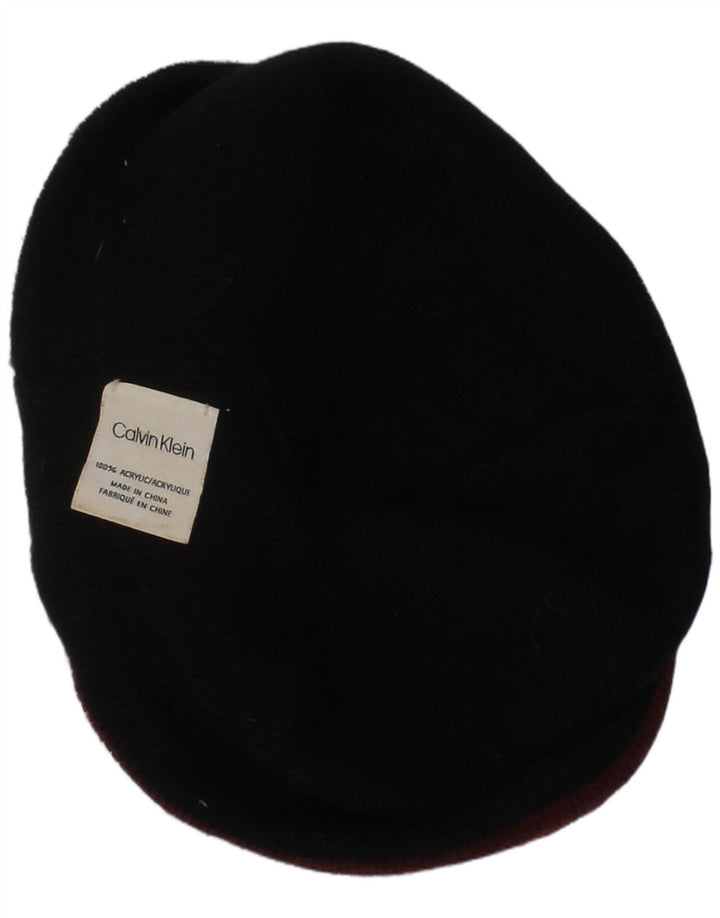 Calvin Klein Mens Beanie Hat One Size Burgundy Acrylic