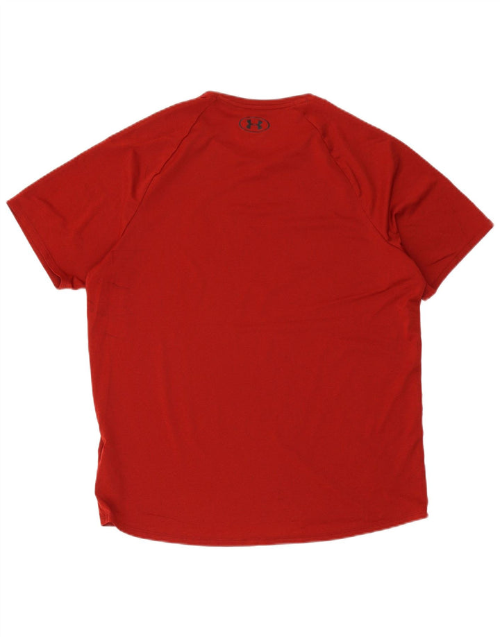 Under Armour Mens T-Shirt Top Large Red Polyester