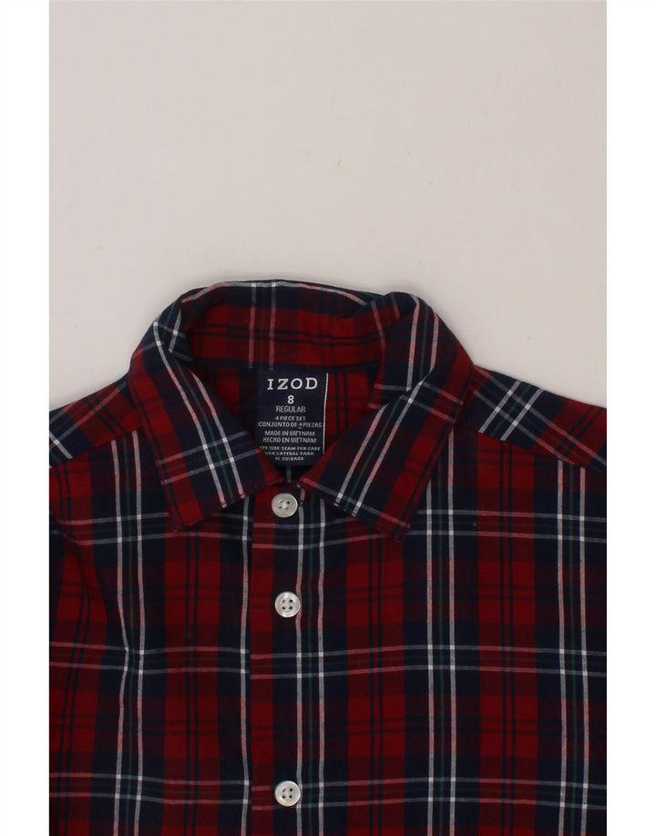 IZOD Boys Regular Shirt 7-8 Years Red Check Cotton Vintage Izod and Second-Hand Izod from Messina Hembry 