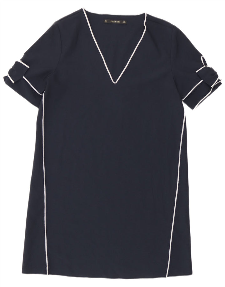 Zara Womens Shift Dress UK 10 Small Navy Blue
