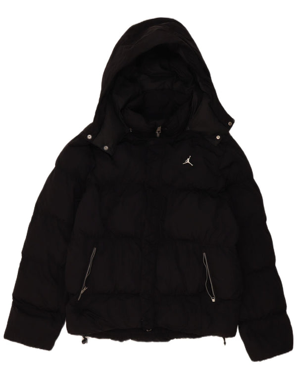 Jordan Mens Hooded Padded Jacket UK 38 Medium Black Polyester