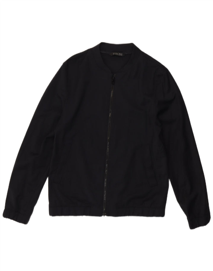Giubbotto bomber da uomo Zara UK 38 medio in lana blu navy