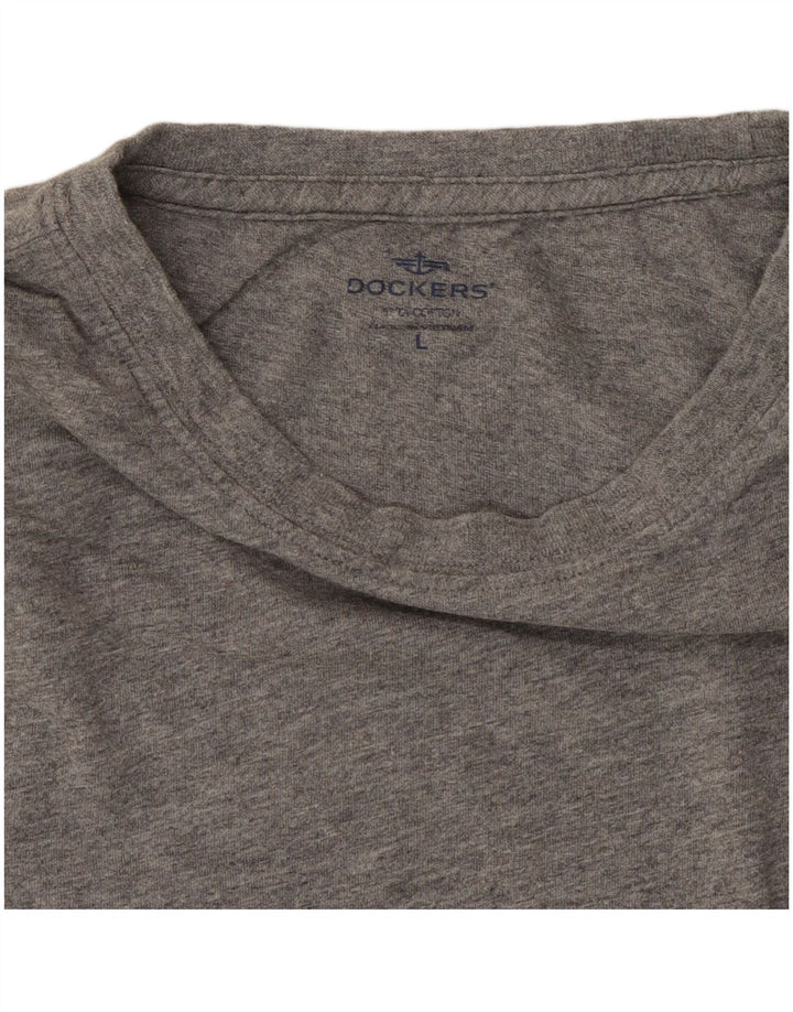DOCKERS Herre T-Shirt Top Stor Grå Bomuld