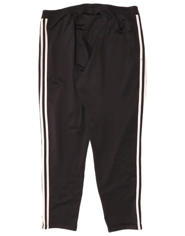 Adidas Mens Tracksuit Trousers Large  Black Herringbone Polyester