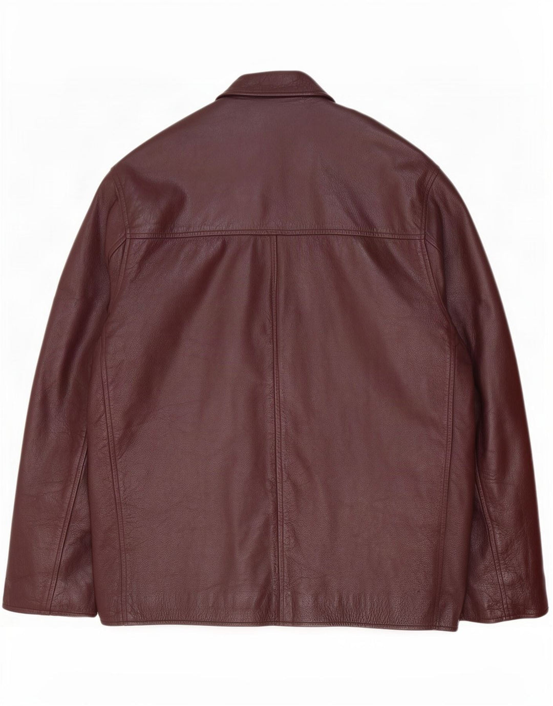 Route 66 Chaqueta de cuero para hombre UK 40 Large Borgoña