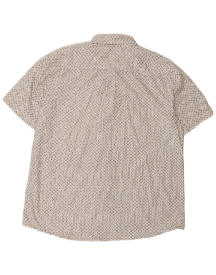 Mossimo Mens Short Sleeve Shirt XL White Geometric Cotton
