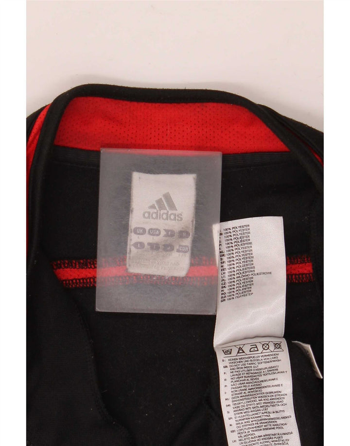 Adidas Mens Zip Neck Pullover Tracksuit Top Large Black Colourblock