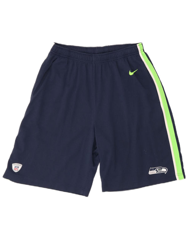Nike Herre Seattle Seahawks Sport Shorts Large Navy Blue Colourblock