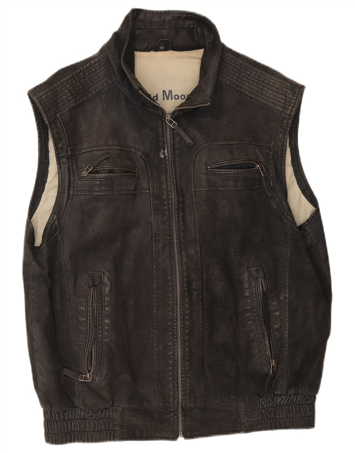 David Moore Herren Lederweste IT 50 Large Schwarz