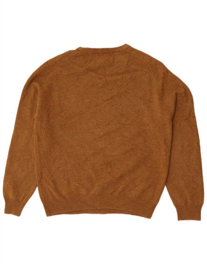 Maglione maglione girocollo da uomo Marks & Spencer grande lana screziata marrone