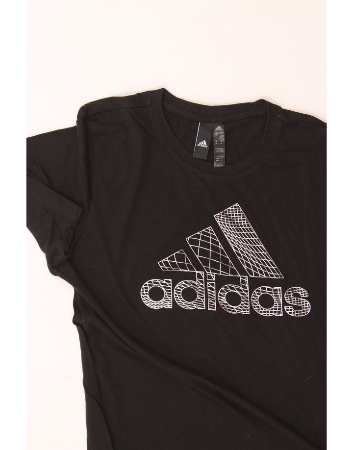 ADIDAS Mens Graphic T-Shirt Top Medium Black Cotton Vintage Adidas and Second-Hand Adidas from Messina Hembry 