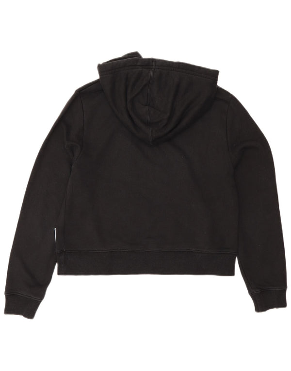 Calvin Klein Jeans Pull à capuche court surdimensionné pour femme UK 10 Petit Noir