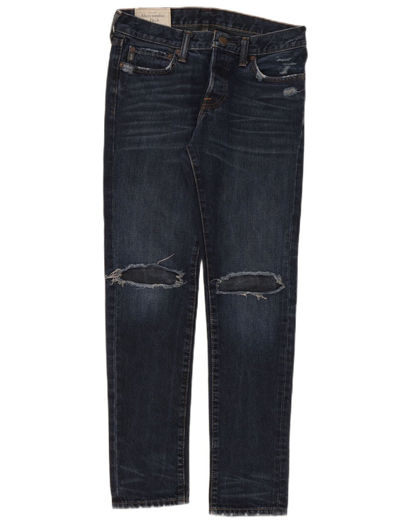 Abercrombie & Fitch Damen Distressed Slim Jeans W30 L30 Marineblau
