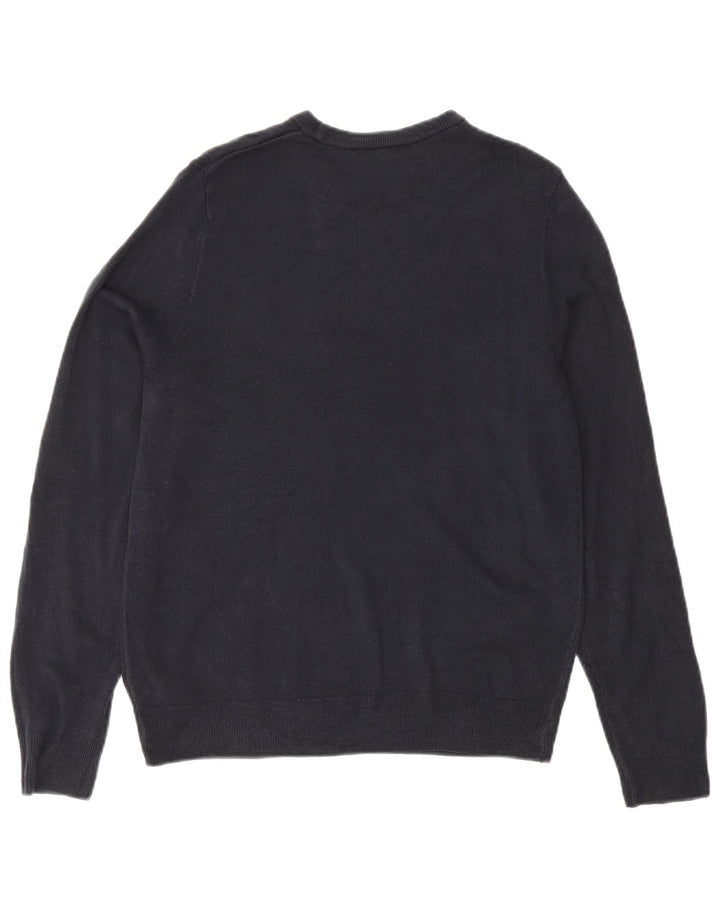 Marks & Spencer Mens Crew Neck Jumper Sweater Medium Navy Blue Acrylic