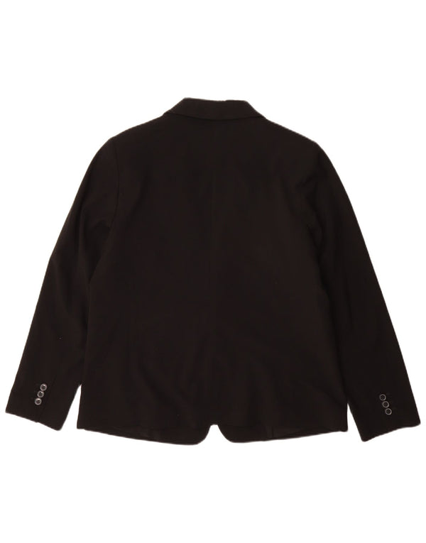 Marks & Spencer Womens 1 Button Blazer Jacket UK 14 Large Black Polyester
