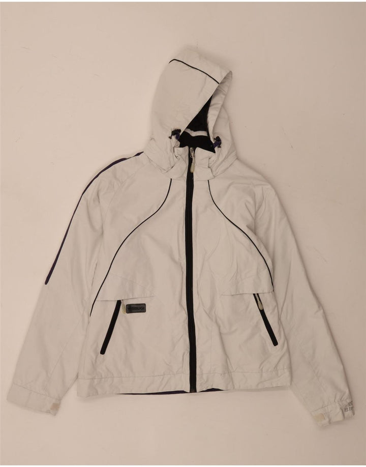 Giacca imbottita con cappuccio da donna Brugi UK 14 Medium White Poliammide